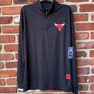 Chicago Bulls Black Long Sleeve 1/4 Zip Medium